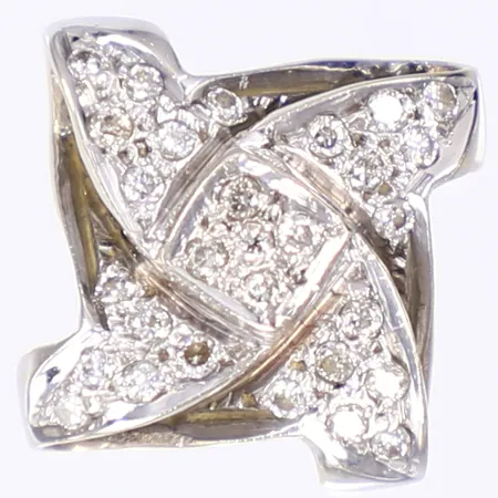 Hänge med diamanter totalt ca 0,29ctv, 14x14mm, vitguld 18K Vikt: 2,9 g