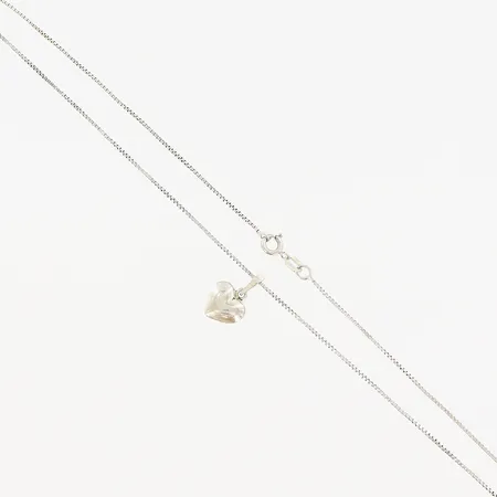 Kedja Venezia, 39,5cm, bredd 1mm, hänge 15x10m  hjärta, silver 925/1000. Vikt: 2,6 g