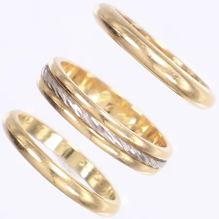 Tre ringar, gravyr, 18K Vikt: 12,8 g