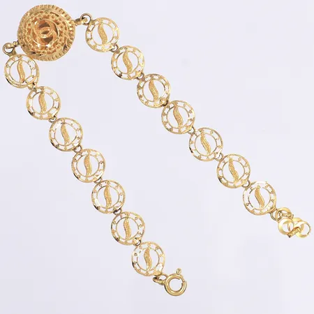 Armband, 20cm, bredd 4-15mm, 21K  Vikt: 7,2 g