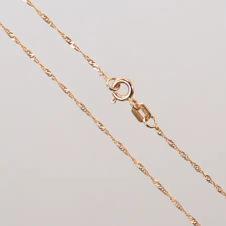 Halskedja Singapore, längd 38cm, bredd 1mm, 18K  Vikt: 1,2 g