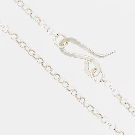 Collier, Ärtlänk, längd: 40 cm, bredd: 4 - 18 mm, 925/1000 silver. Vikt: 10,6 g