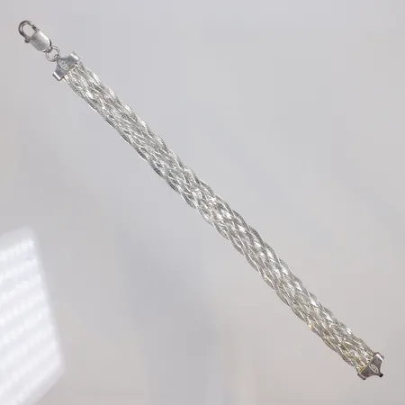 Armband flätad, 19,5cm, bredd 10mm, GHA, silver 925/1000 Vikt: 8,9 g