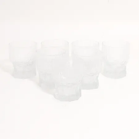 Sju cocktailglas Iittala Tapio Wirkkala "Aslak", höjd: 7,5cm, diameter: 6cm, omärkta Skickas med paket.