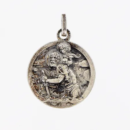 Hänge 35x25mm, Sankt Christopher, silverpläterad, made in France.