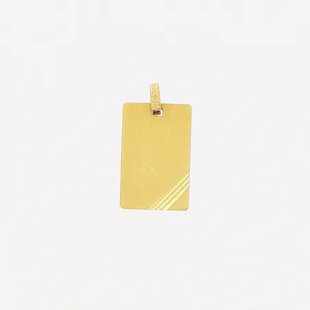 Hänge, 24x13mm, gravyr, smärre repor, 18K. Vikt: 1,3 g