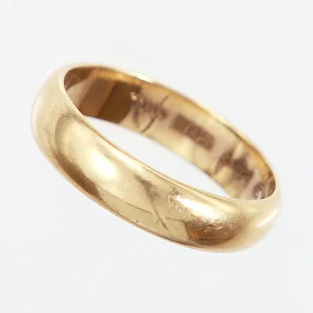 Slät ring, stl 18, bredd: 5mm, gravyr, 14K Vikt: 4,4 g
