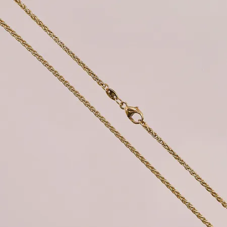 Kedja, 38cm, bredd:2mm, en lagad länk, 18K 6,2g.