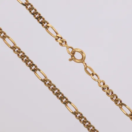 Kedja, Figaro, 50,5cm, bredd: 3mm, italienska stämplar, 18K Vikt: 15,8 g