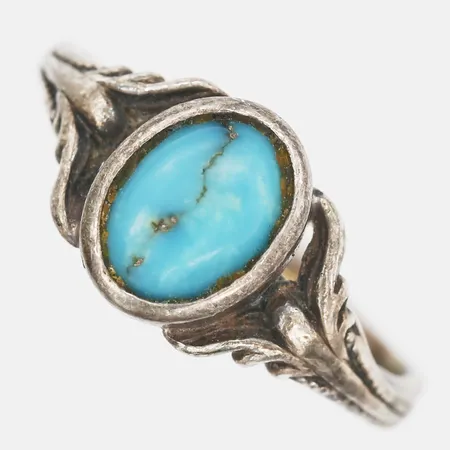 Ring med blå sten , stl: 15¾, bredd 1-8mm, 925/1000 Silver.  Vikt: 2,1 g