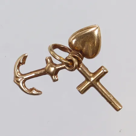 Hänge tro,hopp och kärlek, ca18x6mm inklusive hängöglan, 18K  Vikt: 1 g