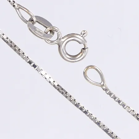 Halskedja Venezia, 40,5cm, bredd 1mm, vitguld 18K Vikt: 2,4 g