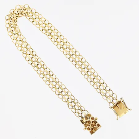 Armband X-länk, 19,5cm, bredd 8mm, defekter på länk, 18K Vikt: 8,1 g