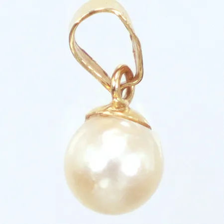 Hänge, pärla Ø6mm, längd 13,3mm, 18K  Vikt: 0,5 g