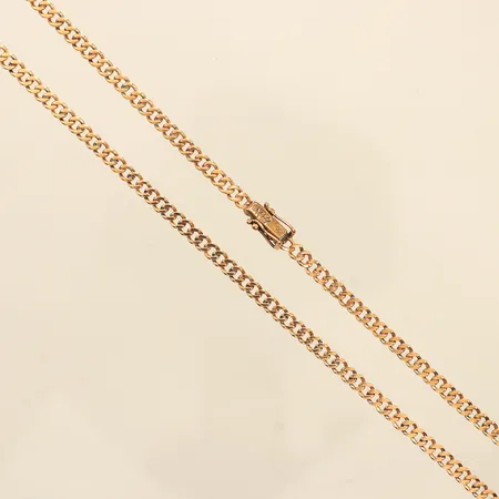Kedja Pansar, längd 53,5cm, bredd 3,8mm, glapp i låset, 18K  Vikt: 18,4 g