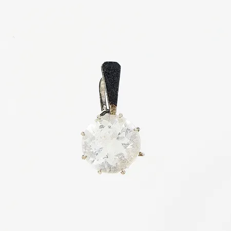 Hänge 15x8mm, vit sten, silver 835/1000. Vikt: 0,6 g