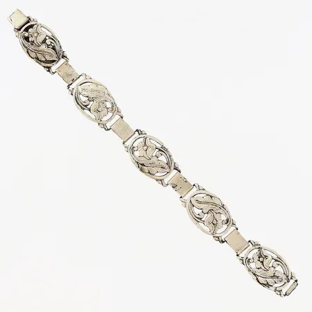 Armband 17cm, bredd 15mm, defekt länkdel, silver 830/1000 Vikt: 17,3 g