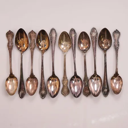 11 Udda kaffeskedar, 11,5cm, 830/1000 Silver 149,2g.