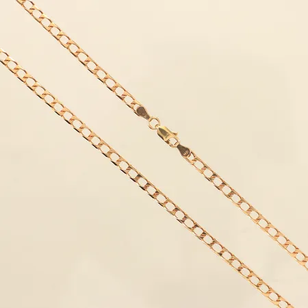 Kedja, längd 46cm, bredd 3,5mm, 14K  Vikt: 12,8 g