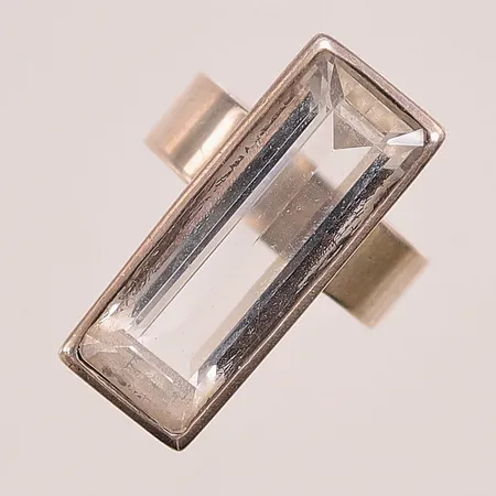 Ring, Åke Bergman, Ø17¼, bredd:26mm, bergkristall, 830/1000 Silver 8,4g.