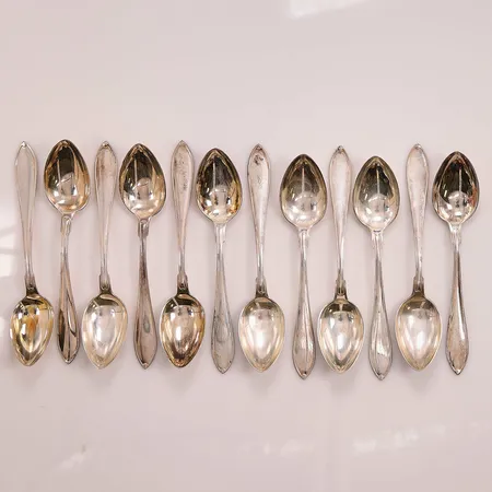 12 Kaffeskedar, 12cm, 830/1000 Silver 165,5g.
