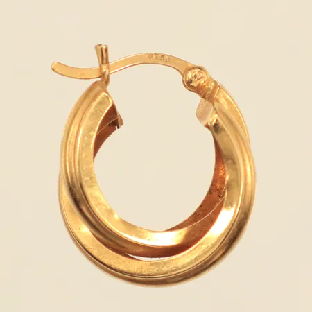 Udda örhänge, ca 16x19mm, repig, 18K Vikt: 1,6 g