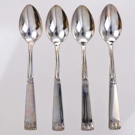 4 kaffeskedar, längd 12,3cm, modell Carl Philip, GAB, 830/1000 silver  Vikt: 62,8 g