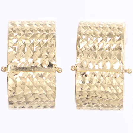 Ett par örhängen, creoler, Ø18mm, bredd 9mm, slitage, 18K Vikt: 3,9 g