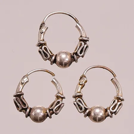 3 Örhängen, 10mm, 925/1000 Silver 1,3g.