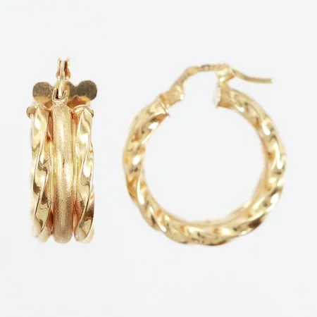 Ett par runda örhängen, Ø20mm, 14K Vikt: 4,5 g