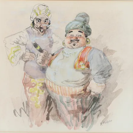 Tavla, blandteknik, Robert Högfeldt (1894-1986), signerad, bildstorlek 25 x 26 cm, rammåt 42 x 42 cm, slitage på ram, ej examinerad ur ram.