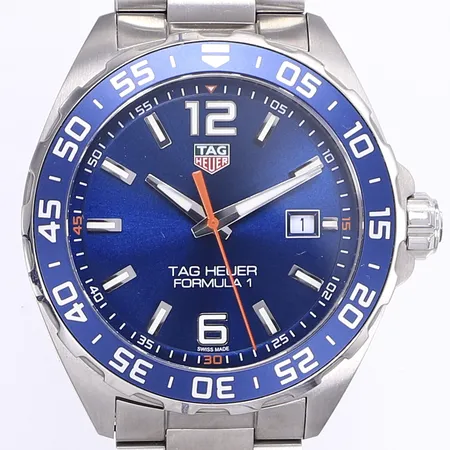 Herrur Tag Heuer Formula 1, stål, quartz, ref-nr: WAZ1010, serie-nr: BEU1514, Ø43mm, safirglas, datum, stållänk, länk samt boett med mindre repor, repigt viklås, ytterkartong med lätt slitage, box, manual, tre extra länkbitar, garantikort från Urmaker Bjerke år 2023