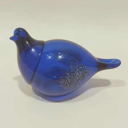 Figurin fågel, osignerad, höjd ca 7,5cm, glas