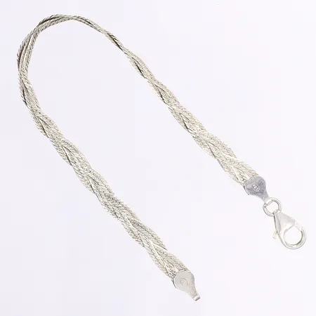 Armband, flätat, 18,5cm, bredd 5mm, buckligt, silver 925/1000 Vikt: 4,6 g