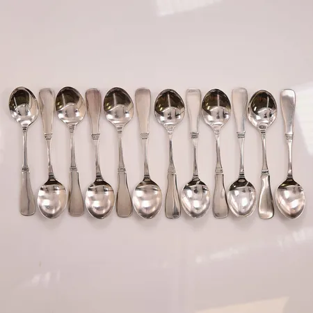 12 Kaffeskedar, 12cm, 830/1000 Silver 202,4g.