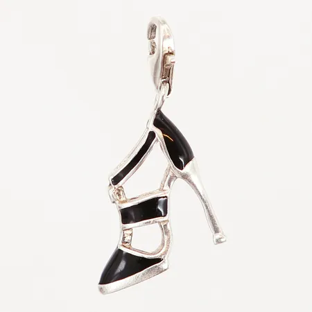 Berlock med svart emalj, Thomas Sabo, klacksko, 15x30mm, silver 925/1000 Vikt: 2,6 g
