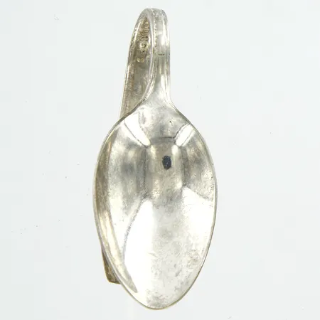 Böjd sked, nysilver  Vikt: 0 g