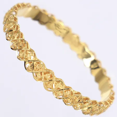 Armring, filigranarbete, Ø56mm, bredd 7mm, 18K Vikt: 10,7 g