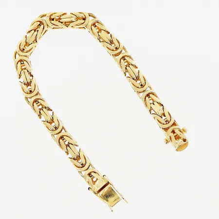 Armband, Kejsar, 21cm, bredd 8mm, lås greppar dåligt, 18K Vikt: 98,3 g