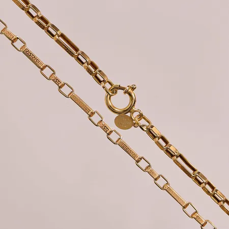 Kedja, 56cm, bredd:4mm, ihålig design, 18K 12,4g.