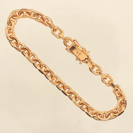 Armband Ankar, längd 21cm, bredd ca 6mm, glapp i låset, 18K Vikt: 36,7 g