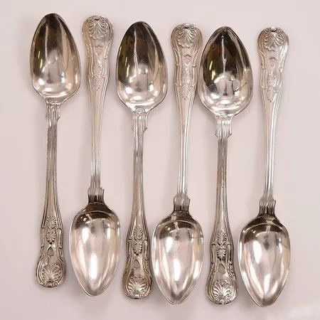 6 Kaffeskedar, 15cm, 830/1000 Silver 150,8g.