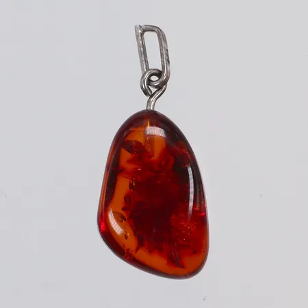 Hänge bärnsten, 30x12mm inklusive hängöglan, Silver 830/1000 Vikt: 1,4 g