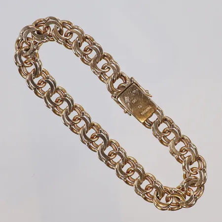 Armband bismarck, 19cm, bredd 9mm, GD&CO (Guldvaruaktiebolaget G. Dahlgren & Co Ab, Malmö 1956)18K  Vikt: 30 g