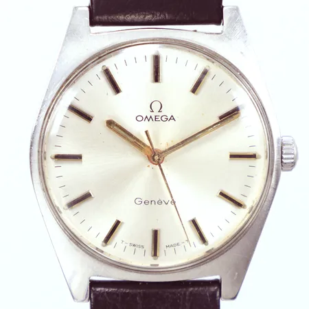 Herrur Omega, Geneve, mekanisk, stål,  Ø34mm, går ej, 32121383, kaliber 601, skinnband 