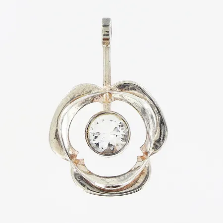 Hänge 44x30mm, vit sten, Alton, silver 9205/1000 Vikt: 8,2 g