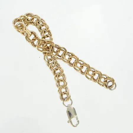 Armband Bismarck förgylld, 18,5cm, bredd: 9mm, sliten förgyllning, silver  Vikt: 15,5 g
