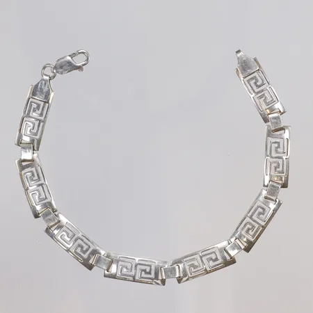 Armband med meandermönster, 20,5cm, bredd 8mm, silver 925/1000 Vikt: 12,6 g