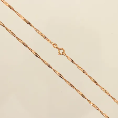 Kedja Singapore, längd 60,5cm, bredd ca 2,3mm, Balestra, 18K Vikt: 6,5 g