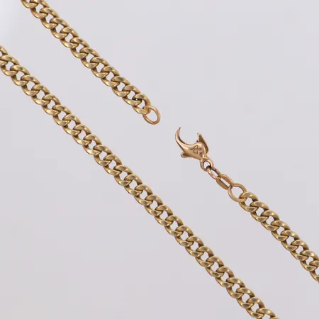 Kedja, pansar, 54cm, bredd: 4,3mm, ihåliga länkar, defekt lås, Balestra, 18K Vikt: 14,2 g
